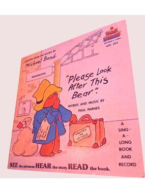 Paddington Bear Sing-Along Book & Record 1982 Kid Stuff See Hear Read